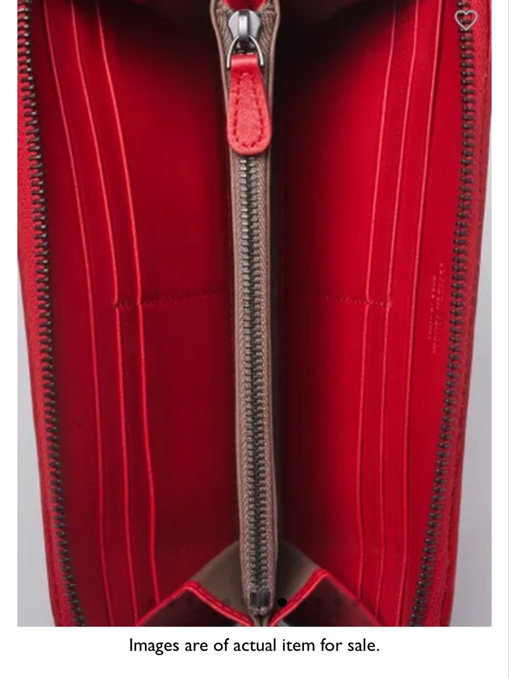 Bottega Veneta Red Leather Zip Wallet - Picture 6 of 8